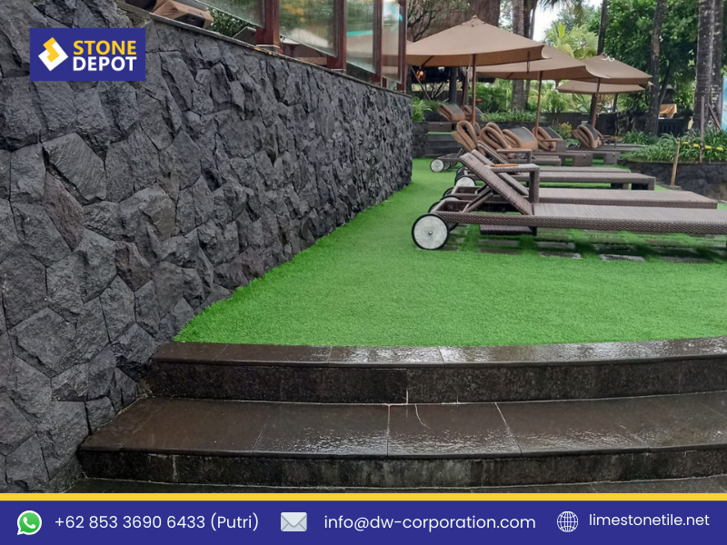 Black Lavastone for Wall Cladding at Holiday Inn Resort Bali