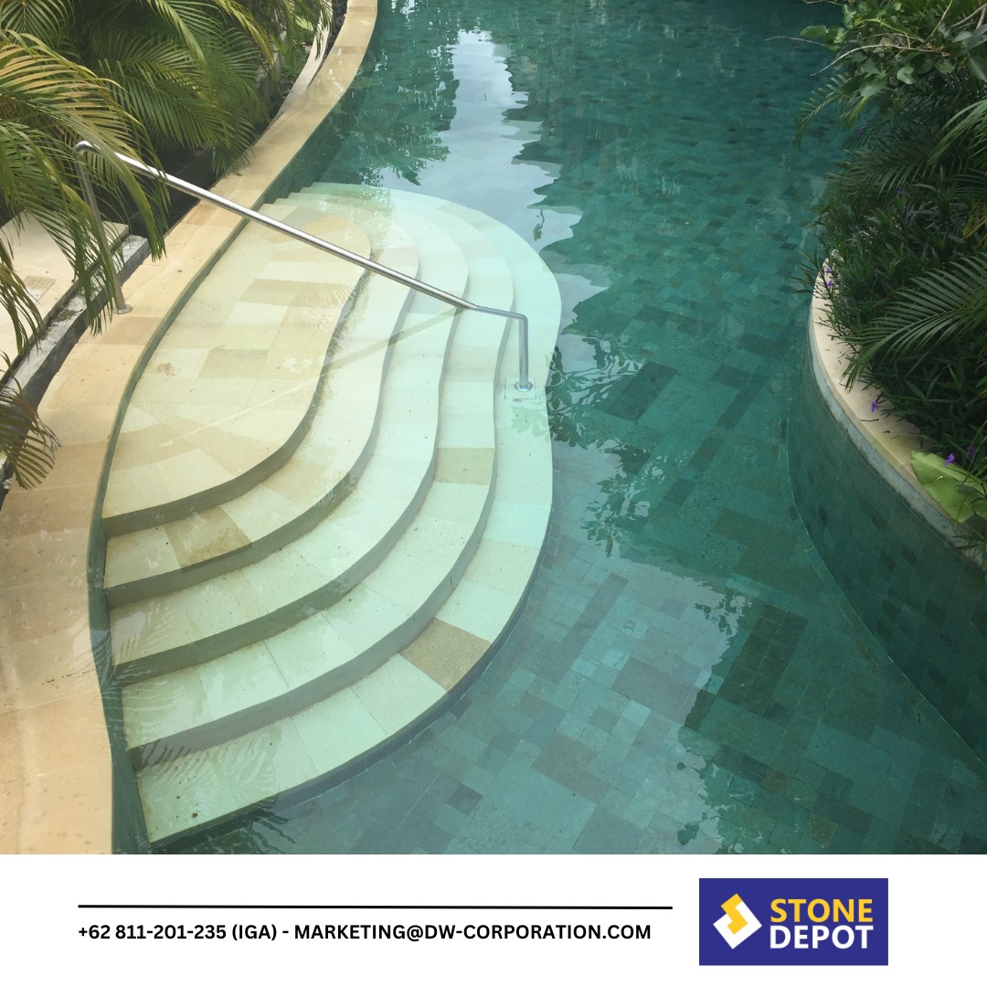 green sukabumi stone and bali yellow sandstone as perfect combination